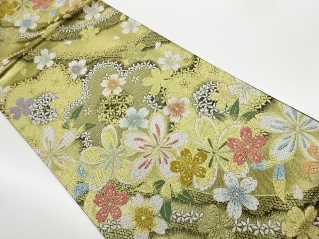JAPANESE FUKURO OBI / WOVEN SAKURA